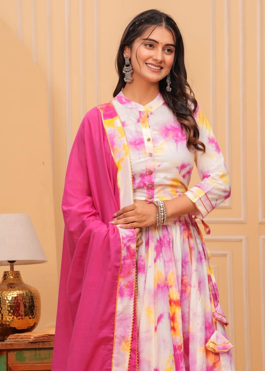 Top & Skirt With Dupatta 1600