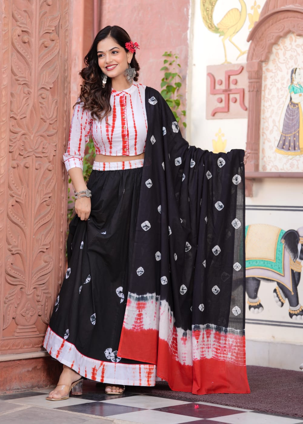 Top & Skirt With Dupatta 1600