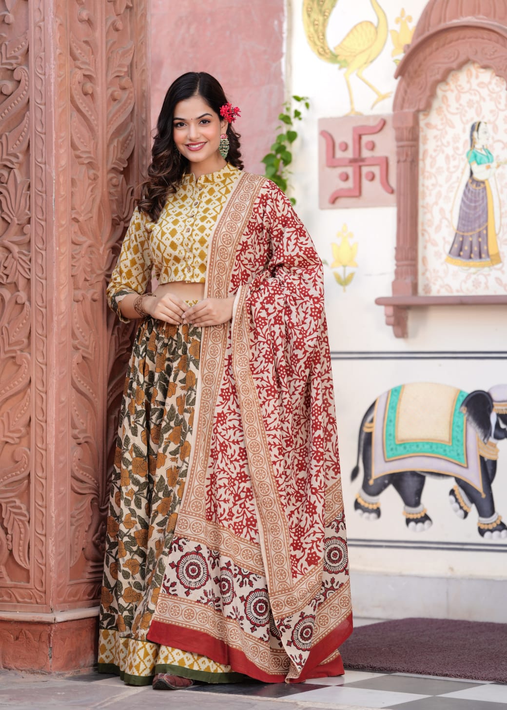 Top & Skirt With Dupatta 1600