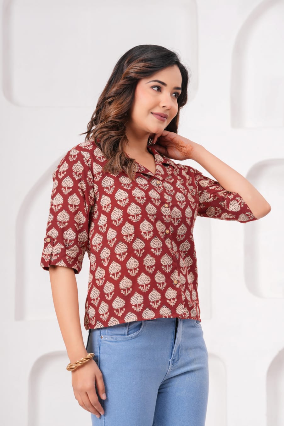Deep Indigo Geometric Buti Kurta Pant Set
