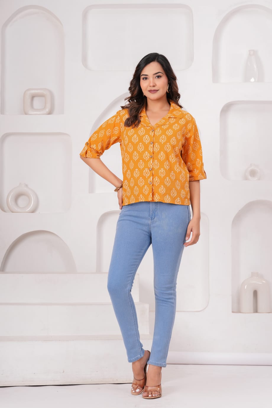 Deep Indigo Geometric Buti Kurta Pant Set