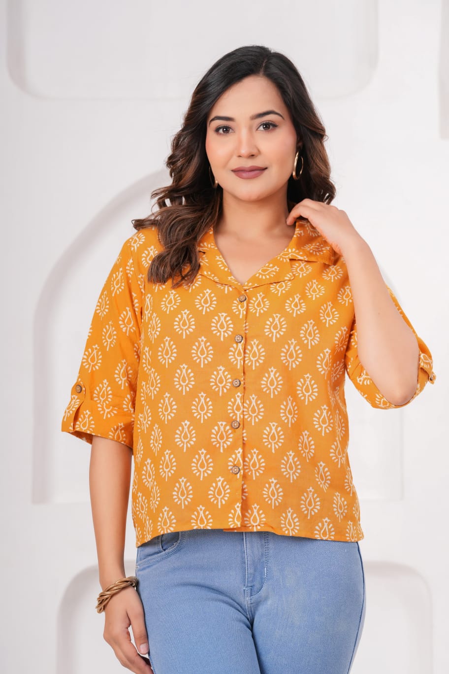Deep Indigo Geometric Buti Kurta Pant Set