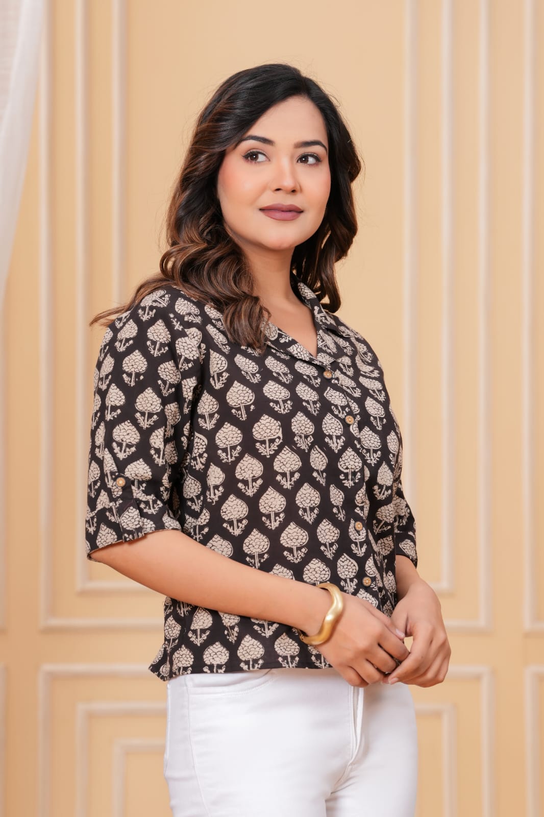 Deep Indigo Geometric Buti Kurta Pant Set