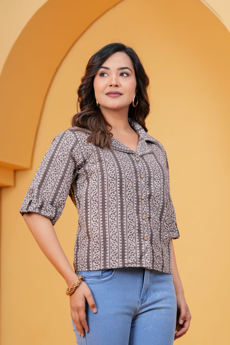 Deep Indigo Geometric Buti Kurta Pant Set